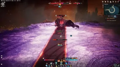 Aion2 Cheats gameplay: red ground telegraph and Shatter Ground cast bar during Zikel's Apparition fight